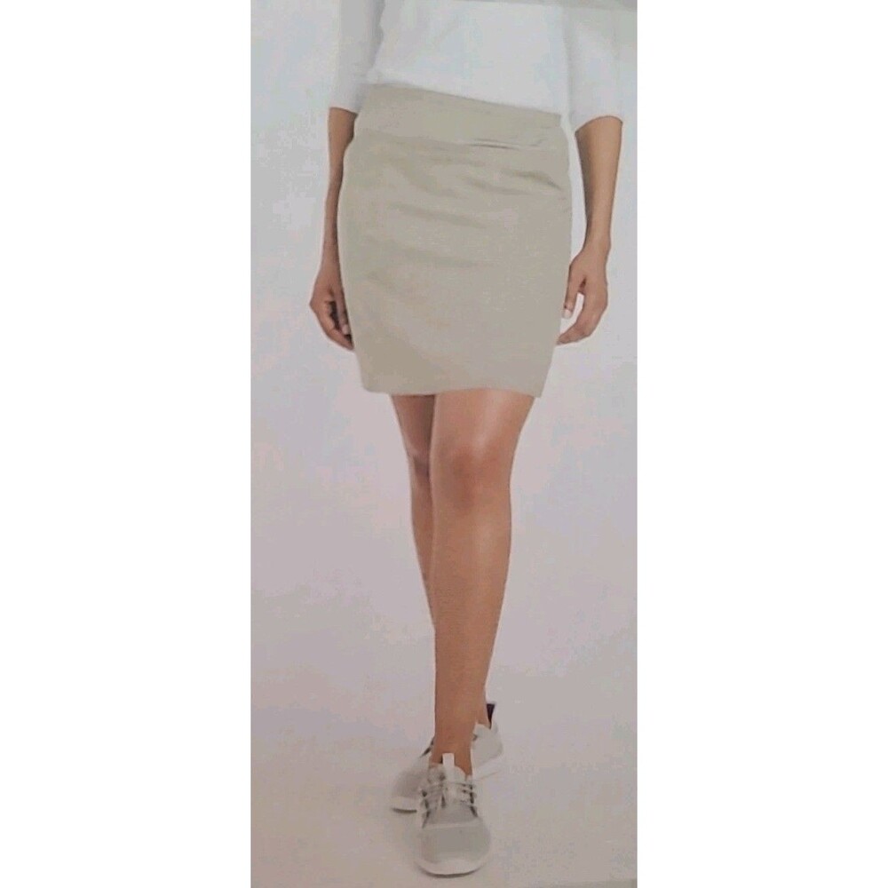 NWT Cypress Club Golf Skort Skirt Size M Beige Khaki Pockets Pull on Stretch